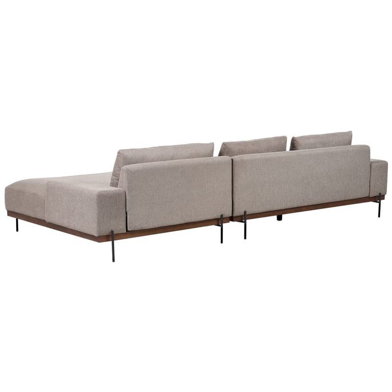 Hjørnesofa Mariferd - Lys brun, svart, mørkt tre/Venstrevendt - Møbler - Sofaer - Sofa med sjeselong