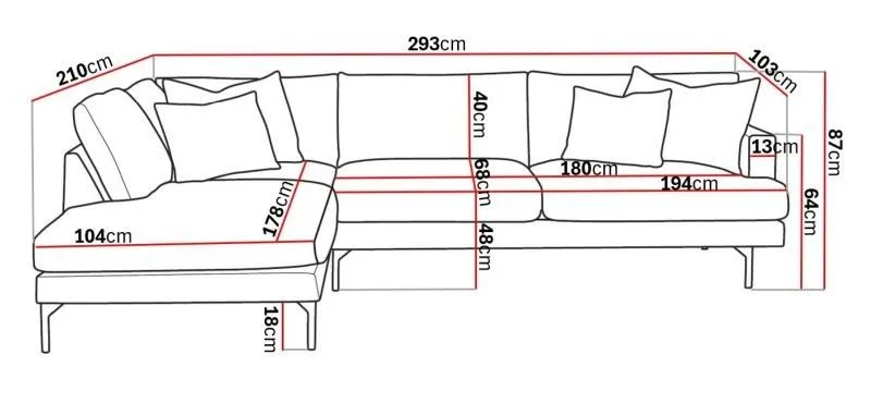 Menard 4-seters Venstrevendt Dyp L-formet Sjeselongsofa i Manchester - Brun - Møbler - Sofaer - Sofa med sjeselong