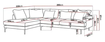 Menard 4-seters Venstrevendt Dyp L-formet Sjeselongsofa i Manchester - Brun - Møbler - Sofaer - Sofa med sjeselong