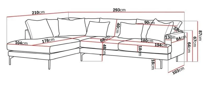 Menard 4-seters Venstrevendt Dyp L-formet Sjeselongsofa i Manchester - Brun - Møbler - Sofaer - Sofa med sjeselong