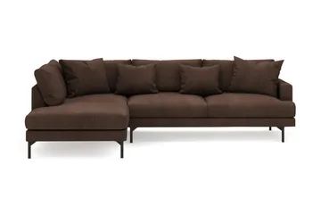 Menard 4-seters Venstrevendt Dyp L-formet Sjeselongsofa i Manchester - Brun - Møbler - Sofaer - Sofa med sjeselong