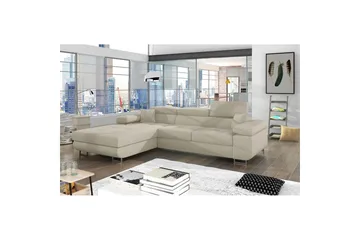 Seksjon Eltap Armando 289x85x203 cm - Jarell 18, Lys Beige, Venstre - Møbler - Sofaer - Sovesofaer - Sovesofa divan