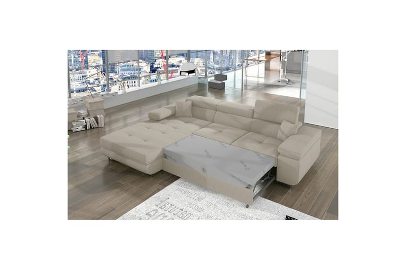 Seksjon Eltap Armando 289x85x203 cm - Jarell 18, Lys Beige, Venstre - Møbler - Sofaer - Sovesofaer - Sovesofa divan