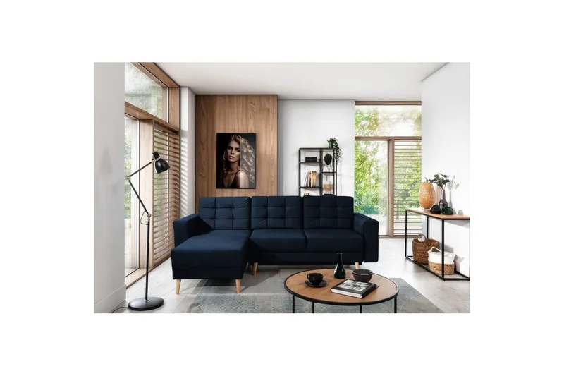 Seksjon Eltap Asgard L 248x93x162 cm - Monolith 79, Mørk Blå - Møbler - Sofaer - Sovesofaer - Sovesofa divan