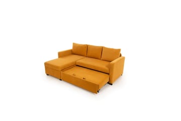 Tareen Sofa med Divan 3-seter - Sennepsgul - Møbler - Sofaer - Sovesofaer - Sovesofa divan