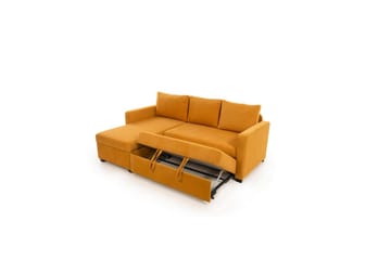 Tareen Sofa med Divan 3-seter - Sennepsgul - Møbler - Sofaer - Sovesofaer - Sovesofa divan