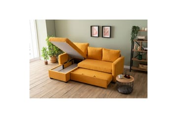 Tareen Sofa med Divan 3-seter - Sennepsgul - Møbler - Sofaer - Sovesofaer - Sovesofa divan