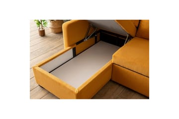 Tareen Sofa med Divan 3-seter - Sennepsgul - Møbler - Sofaer - Sovesofaer - Sovesofa divan