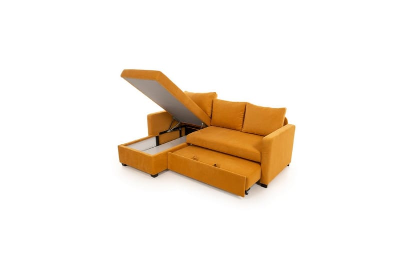Tareen Sofa med Divan 3-seter - Sennepsgul - Møbler - Sofaer - Sovesofaer - Sovesofa divan