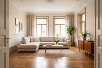 Valencia Ekstra Dyp 4-seters sofa med Sjeselong Venstre - Offwhite - Møbler - Sofaer - Sofa med sjeselong