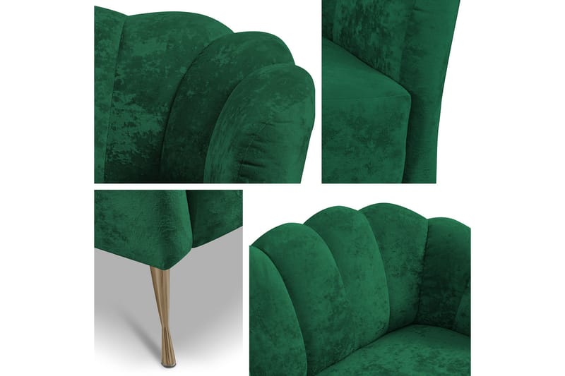 Adrial 3-seters Sofagruppe - Fløyel/Rosa - Møbler - Sofaer - Sofagrupper