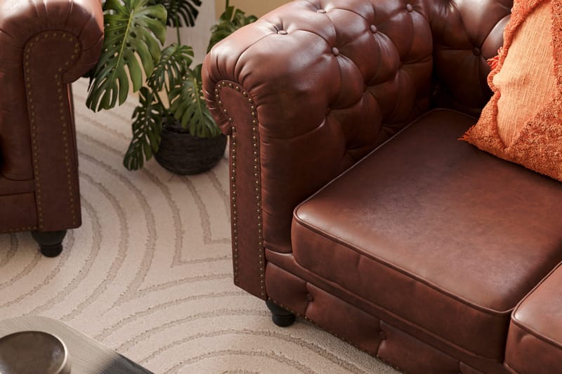 Chesterfield Lyx Sofagruppe 3-seter + 2-seter - Brun - Møbler - Sofaer - Sofagrupper - Chesterfield sofagruppe