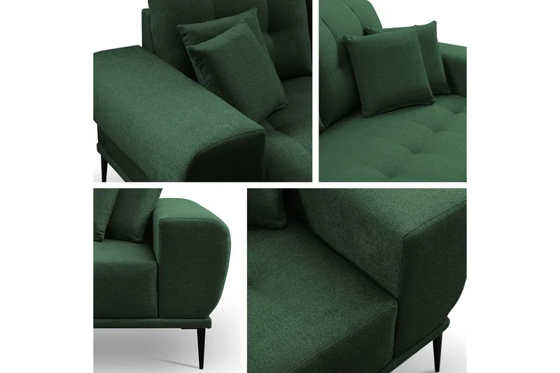 Rapale Sofagruppe Høyre med Fotskammel - Grønn - Møbler - Sofaer - Sofa med sjeselong