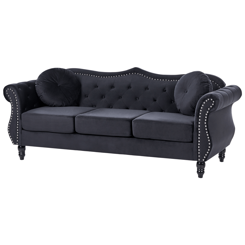 Sofagruppe Skien - Svart - Møbler - Sofaer - Sofagrupper - Chesterfield sofagruppe