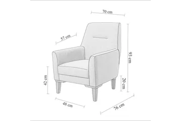Wyong Sofagruppe 3-seters Sofa + Lenestol - Antrasitt - Møbler - Sofaer - Sofagrupper