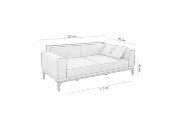 Wyong Sofagruppe 3-seters Sofa + Lenestol - Antrasitt - Møbler - Sofaer - Sofagrupper