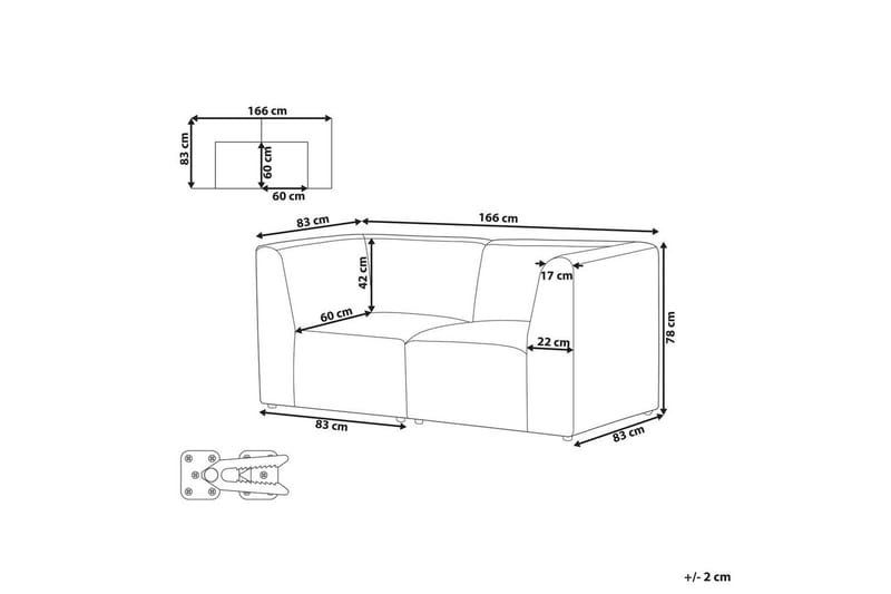 Soffa 2-sitssoffa Lemvig Grön White - Møbler - Sofaer - Modulsofaer - Komplett modulsofa