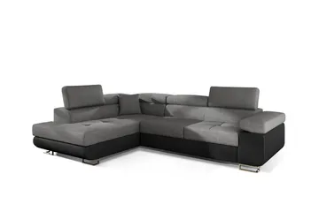 Bobis Sovesofa med Sjeselong Venstre - Grå/Svart - Møbler - Sofaer - Sovesofaer