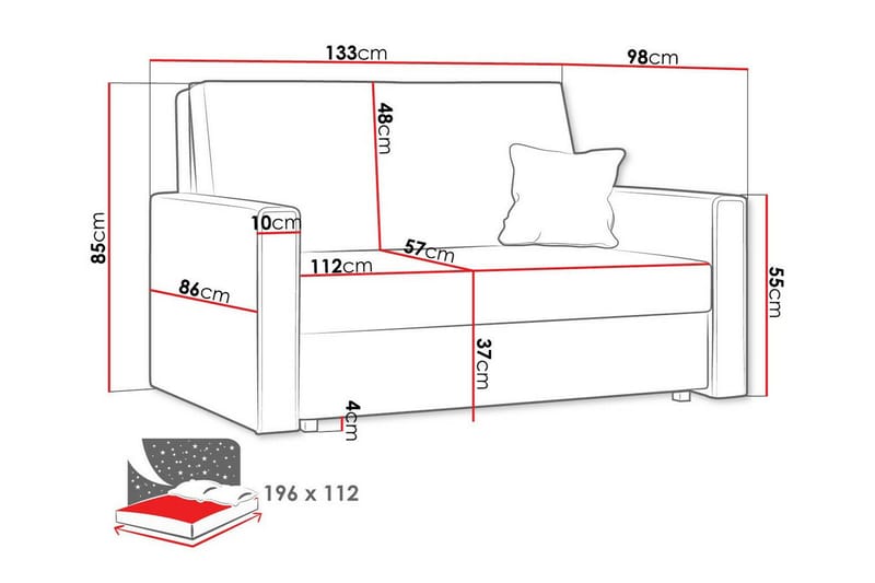 Denegal 2-seters Sovesofa - Mørkegrønn - Møbler - Sofaer - Sovesofaer