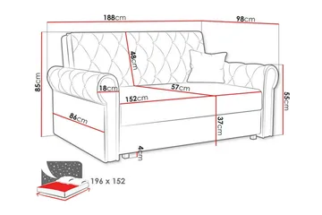 Denegal 2-seters Sovesofa - Møbler - Sofaer - Sovesofaer