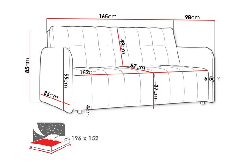 Denegal 3-sits Bäddsoffa Brown - Møbler - Sofaer - Sovesofaer
