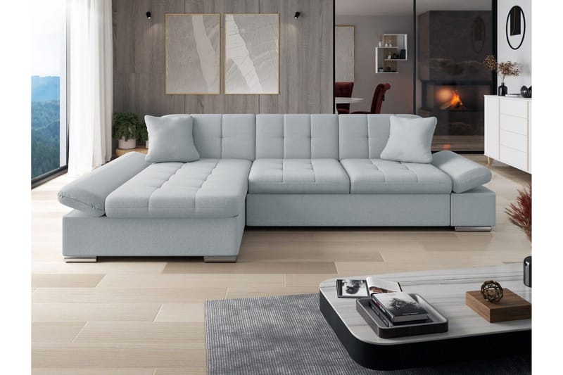 Djerra Sovesofa med Divan 3-seter - Blå - Møbler - Sofaer - Sovesofaer