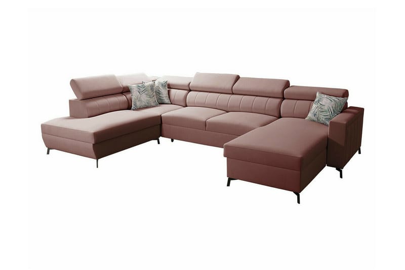 Galbally 5-sits Hörnbäddsoffa Pink