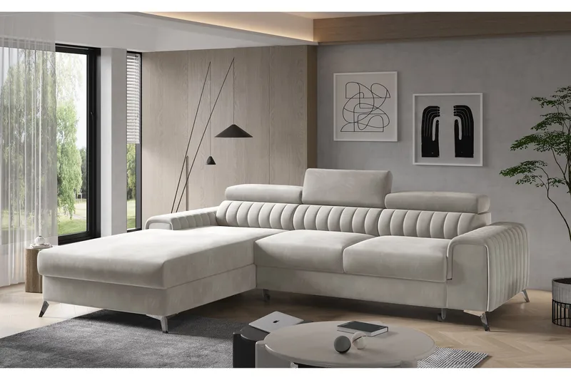 Grayson Divansofa Venstre - Beige - Møbler - Sofaer - Sovesofaer