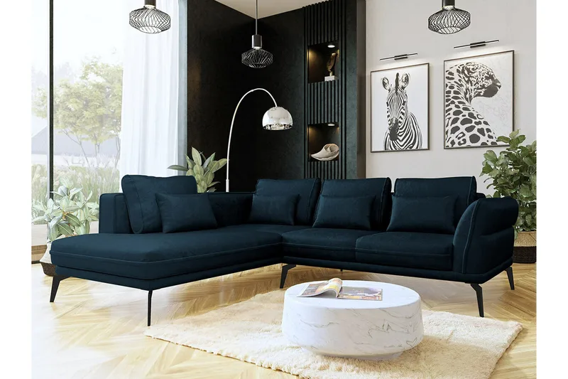 Graystone 4-sits Hörnbäddsoffa Dark blue - Møbler - Sofaer - Sofa med sjeselong - 4 seters sofa med divan