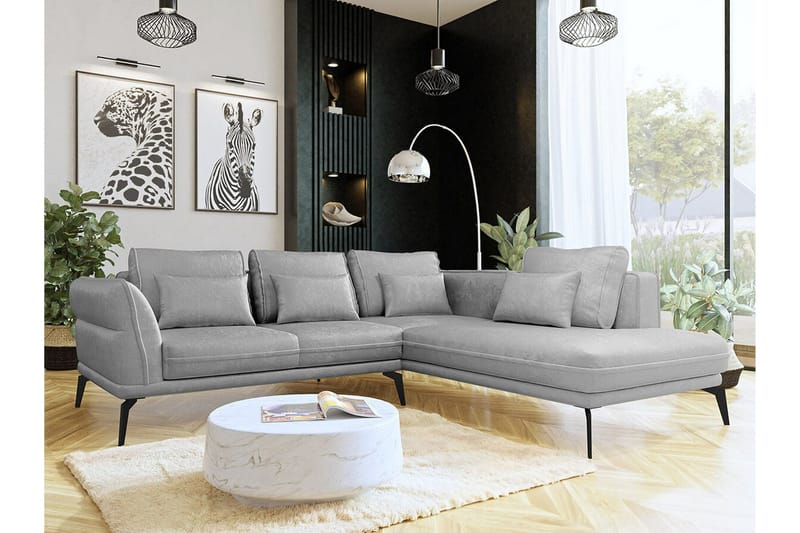 Graystone 4-sits Hörnbäddsoffa Light grey/Dark grey - Møbler - Sofaer - Sofa med sjeselong - 4 seters sofa med divan