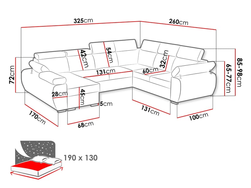 hjørnesofa Hjørnesofa BOSTON U Flow 03 Høyre - Møbler - Sofaer - Sovesofaer