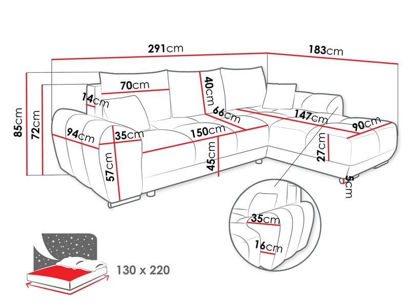 hjørnesofa Hjørnesofa LOGO L Lumo 30 - Møbler - Sofaer - Sovesofaer