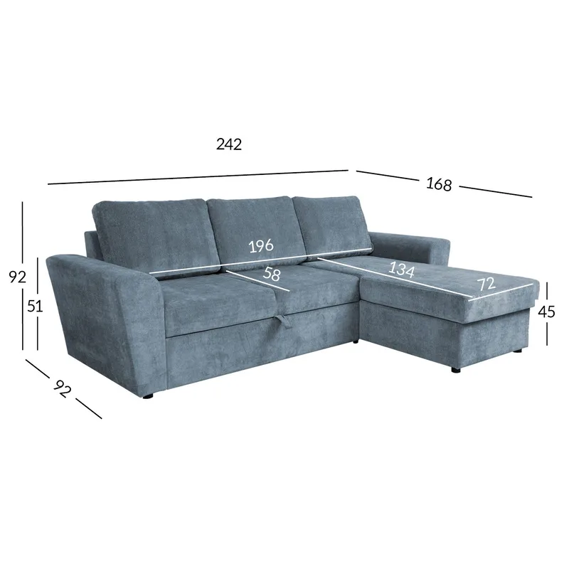 Hjørnesovesofa Tjörnö - Grå - Møbler - Sofaer - Sovesofaer