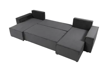 Hobson Sovesofa med Dobbel Sjeselong 4-seter i Plysj - Brun - Møbler - Sofaer - Sovesofaer
