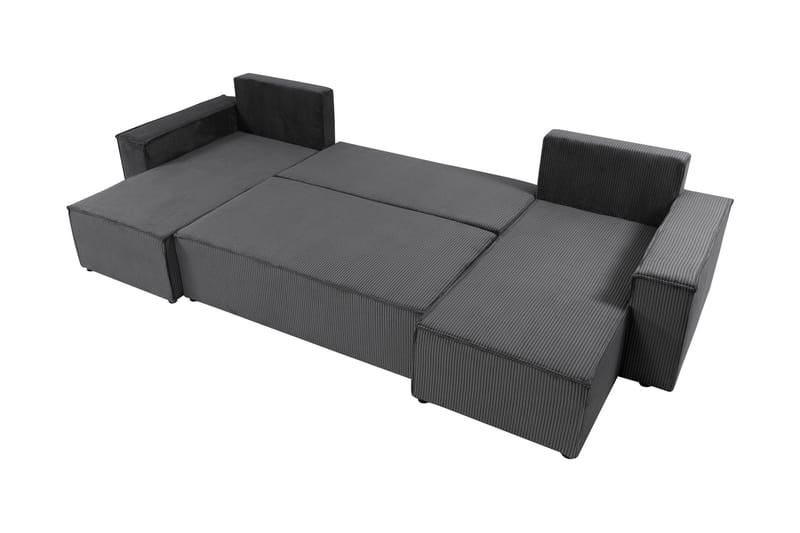 Hobson Sovesofa med Dobbel Sjeselong 4-seter i Plysj - Brun - Møbler - Sofaer - Sovesofaer