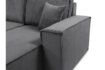 Hobson Sovesofa med Dobbel Sjeselong 4-seter i Plysj - Brun - Møbler - Sofaer - Sovesofaer