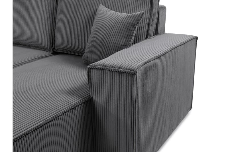 Hobson Sovesofa med Dobbel Sjeselong 4-seter i Plysj - Brun - Møbler - Sofaer - Sovesofaer