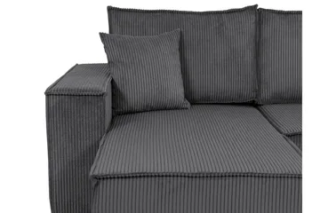 Hobson Sovesofa med Dobbel Sjeselong 4-seter i Plysj - Brun - Møbler - Sofaer - Sovesofaer