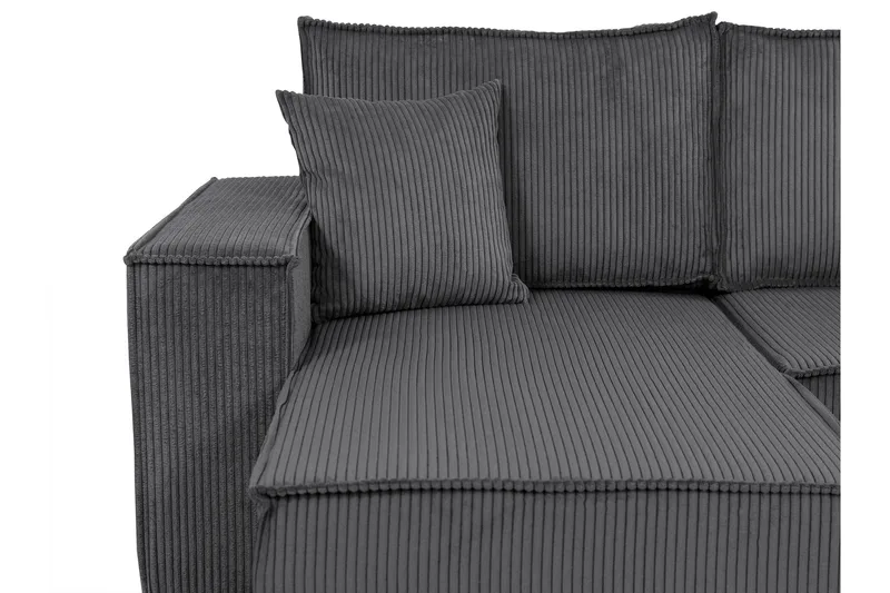 Hobson Sovesofa med Dobbel Sjeselong 4-seter i Plysj - Brun - Møbler - Sofaer - Sovesofaer
