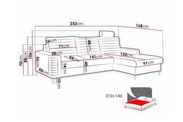 Kintore 3-seters hjørnesovesofa - Møbler - Sofaer - Sovesofaer