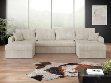 Kintore 4-sits Hörnbäddsoffa Grey/wood||Grey/Black - Møbler - Sofaer - Sovesofaer