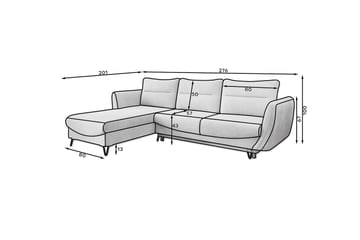 Lence Sovesofa m. Divan Oppbevaring - Mørkebeige - Møbler - Sofaer - Sovesofaer