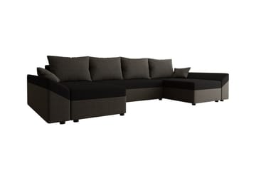 Midfeld 4-sits Hörnbäddsoffa Dark brown/black - Møbler - Sofaer - Sovesofaer