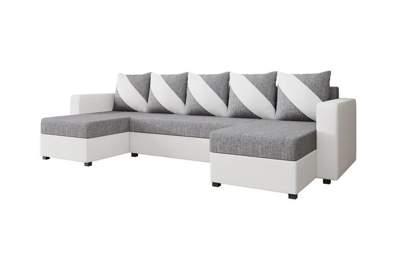 Midfeld 4-sits Hörnbäddsoffa White/Grey
