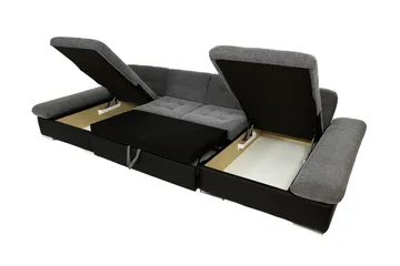 Niesha U-sovesofa - Svart - Møbler - Sofaer - Sovesofaer