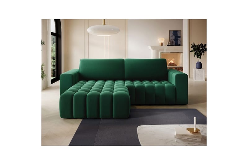 Seksjon Eltap Bonett 250x175x92 cm - Kronos 19, Mørk grønn, Venstre - Møbler - Sofaer - Sovesofaer