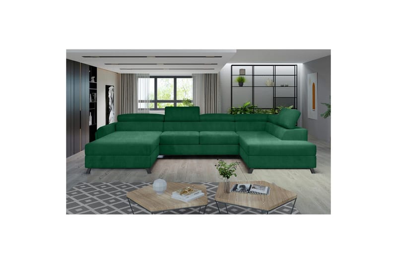 Seksjon Eltap Josette 360x200x92 cm - Kronos 19, Mørk Grønn, Høyre - Møbler - Sofaer - Sovesofaer