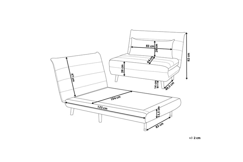 Setten Sovesofa 104 cm - Grå - Møbler - Sofaer - Sovesofaer