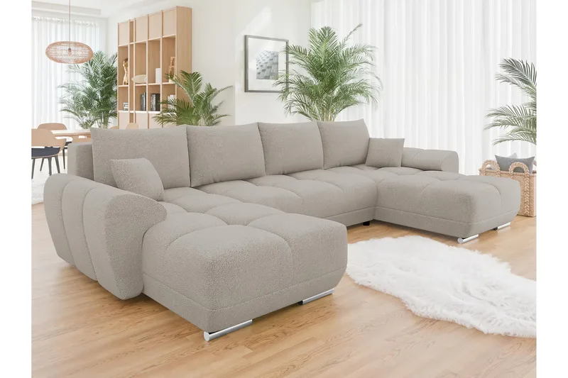 Simerly Sovesofa Dobbeldivan 4-seter - Beige - Møbler - Sofaer - Sovesofaer - Sovesofa divan