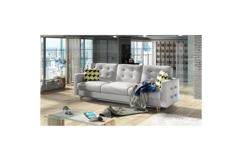 Sofa Eltap Asgard 233x93x92 cm - Sawana 21, Zigzag 53, Grå, Mønster - Møbler - Sofaer - Sovesofaer